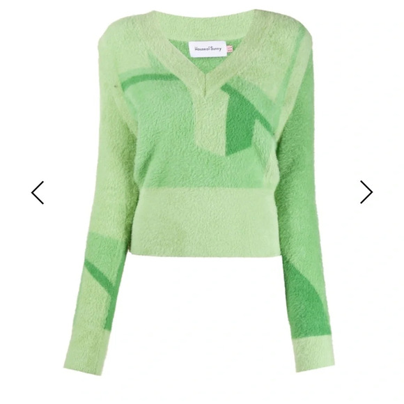 House of Sunny Sweaters - House of Sunny graphic intarsia knit brushed jumper, size 4